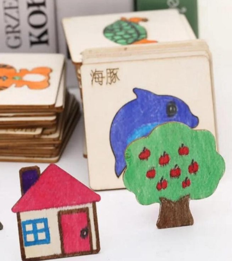 Pack of 32 Wooden stencils kids drawing kit | Learning for kids