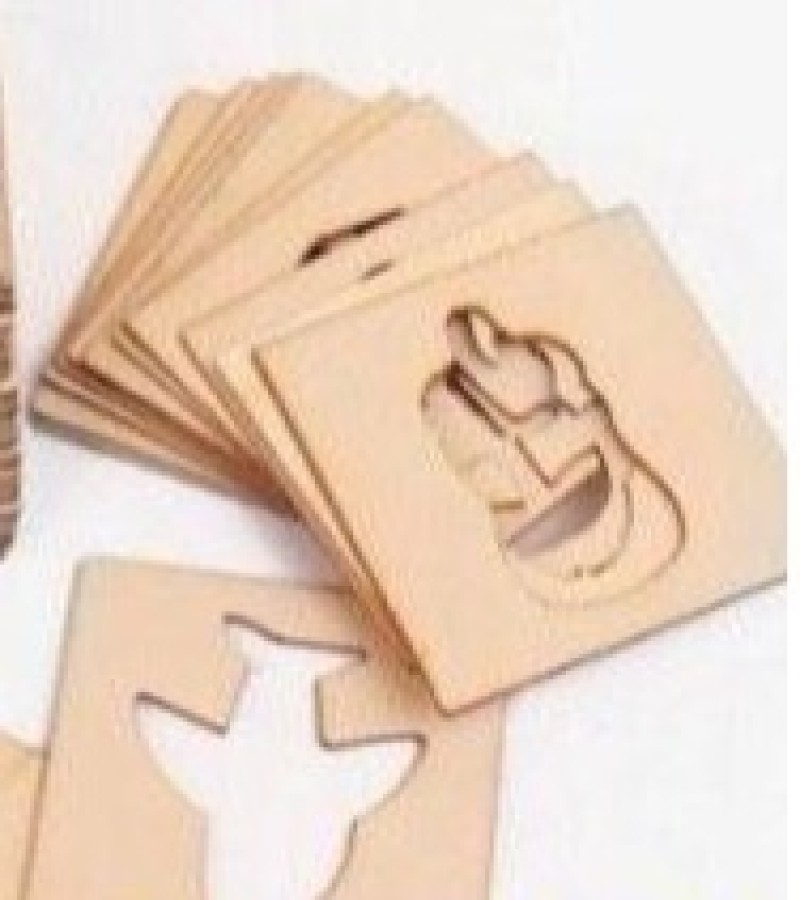 Pack of 32 Wooden stencils kids drawing kit | Learning for kids
